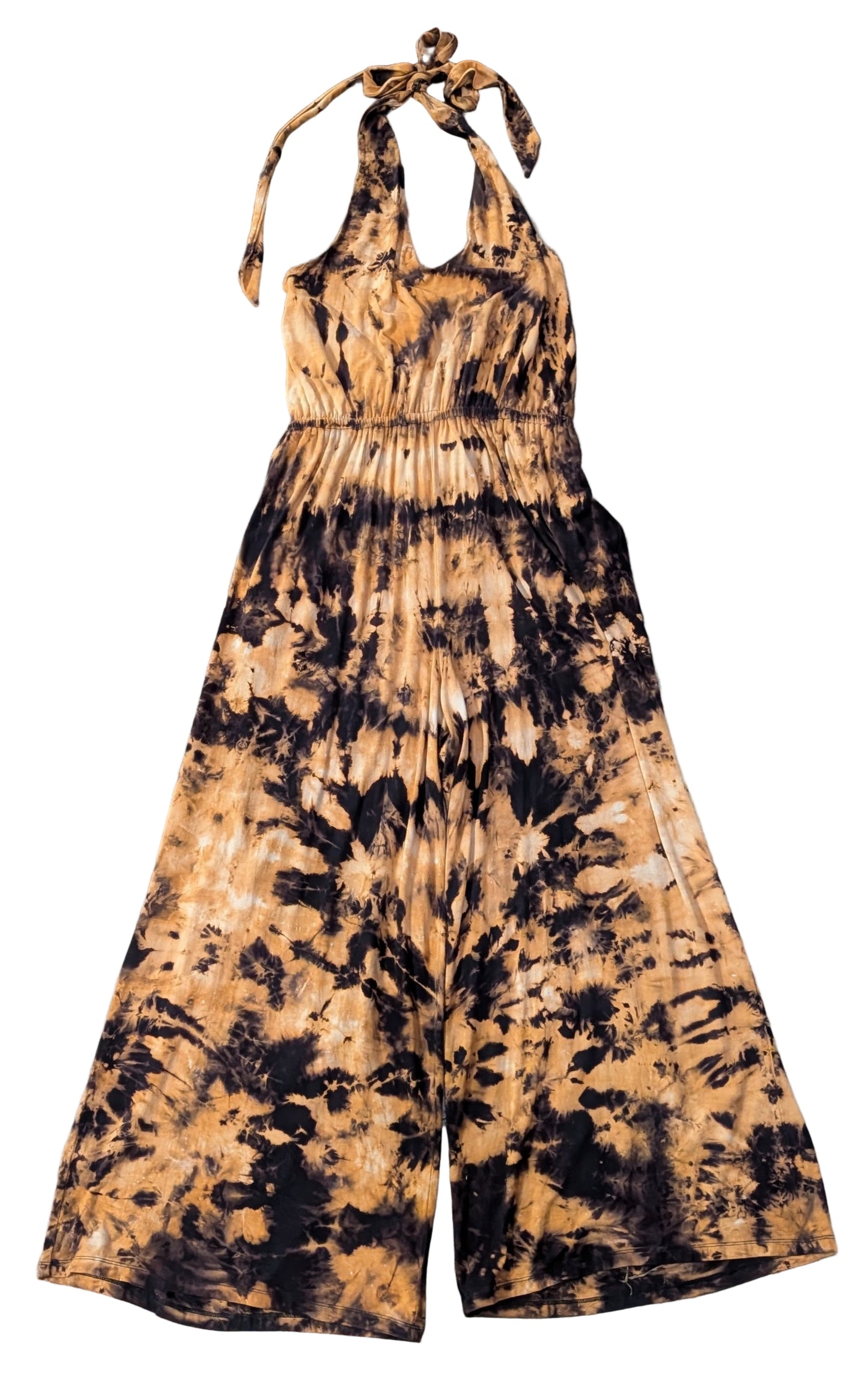 Size Large "Reverse Romp" Reverse Dye Halter Jumper with Pockets