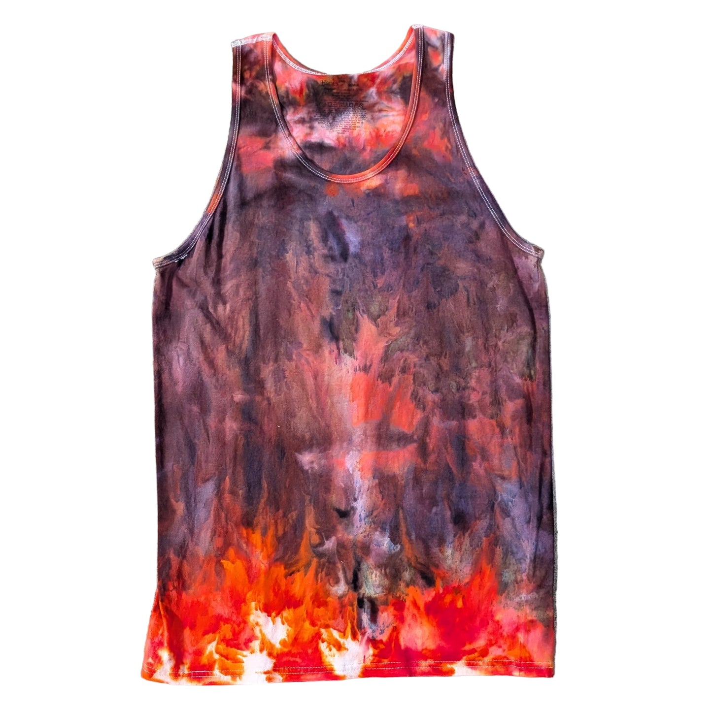 Size Medium "Firreeee" Ice Dye Tank Top